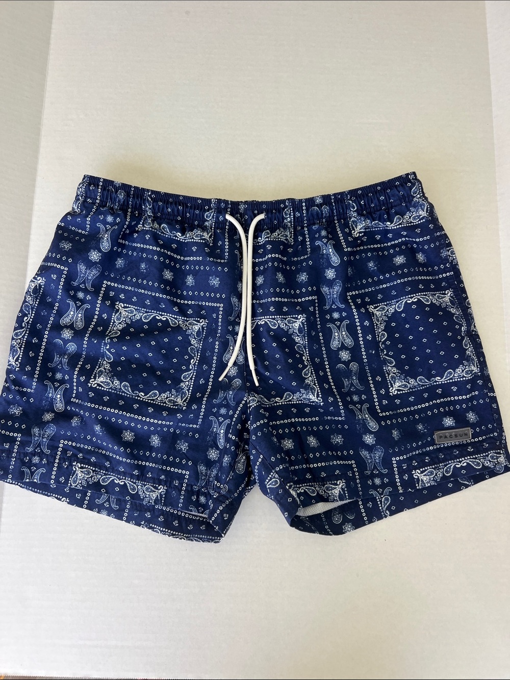 Pacsun Men's Blue Bandana Print Swim Trunks Size L